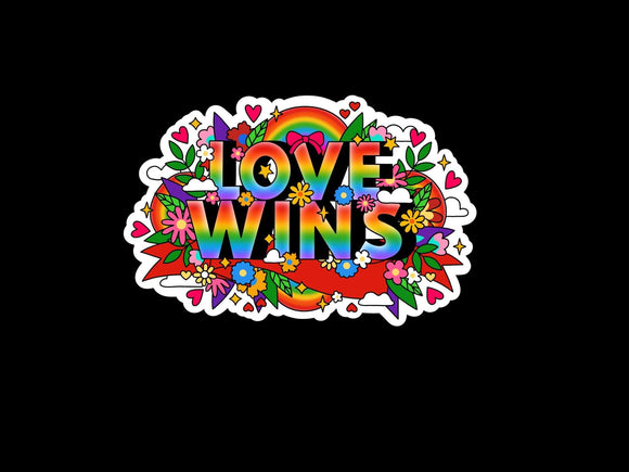 Love Wins Floral Sticker